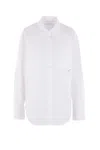 Alexander Wang Boyfriend Shirt With Logo Flag Tag And Relaxed Fit In White