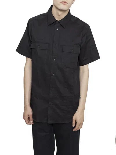 Alexander Wang Panelled Short Sleeve Shirt In Black