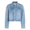 Alexander Wang Cropped Denim Shirt In Blue