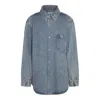 Alexander Wang Vintage Light Indigo Denim Jeans Shirt In Vintage Light Indigo