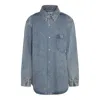 Alexander Wang Vintage Light Indigo Denim Jeans Shirt In Vintage Light Indigo