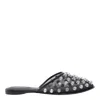 Alexander Wang Rhodes Stud-embellished Mesh Ballet Flats In Black