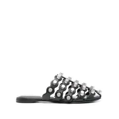 ALEXANDER WANG SHOES BLACK, SILVER