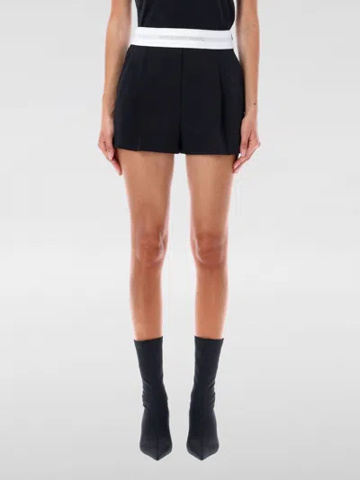 Alexander Wang Pleated Shorts With Branded Band In Black