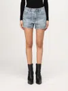 Alexander Wang Denim Shorty Embellished Shorts In Denim