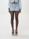 Alexander Wang Mid Rise Strerch Skort In Denim