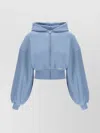 Alexander Wang Short Hooded Top Long Sleeves In Blue