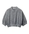 Alexander Wang Logo-embossed Cropped T-shirt In Gray