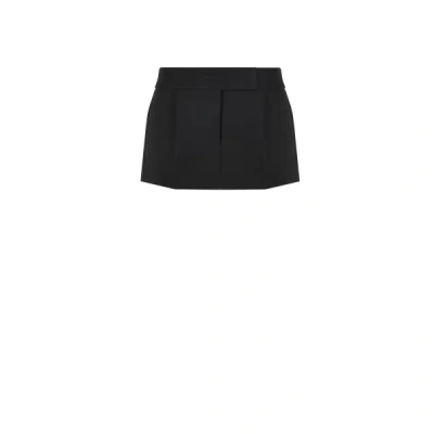 Alexander Wang Short Skirt In Wool In Black