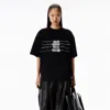 Alexander Wang Short Sleeve Chain Graphic Tee In Jersey Oversized In Black