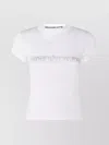 Alexander Wang Short Sleeve Crew Neck Top With Rhinestones In White