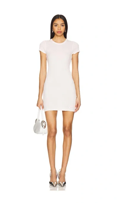 Alexander Wang Short Sleeve Crewneck Dress In 珍珠