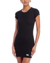 Alexander Wang Short Sleeve Crewneck Dress In Washed Black