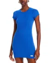 Alexander Wang Short Sleeve Crewneck Dress In Cobalt Blue