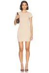 Alexander Wang Short Sleeve Crewneck Dress In Doeskin
