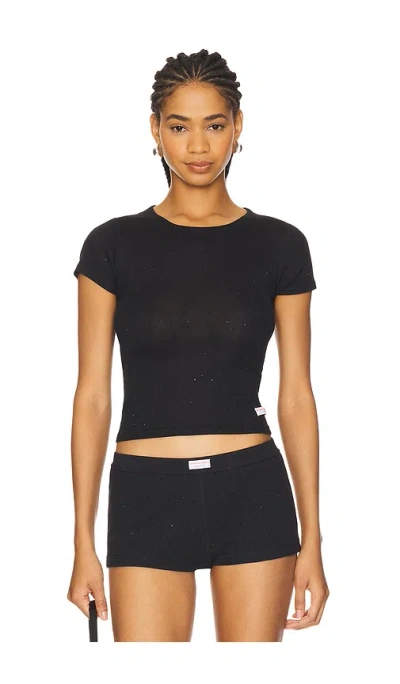 Alexander Wang Short Sleeve Crewneck Tee In Black