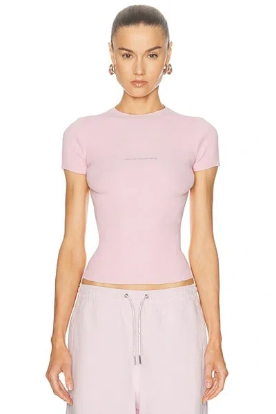 Alexander Wang Short Sleeve Crewneck Top In Pink