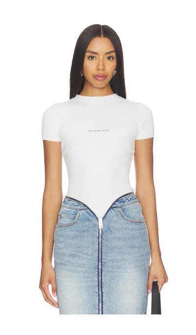 Short Sleeve Crewneck Top With Jacquard Logo In White from ALEXANDER WANG