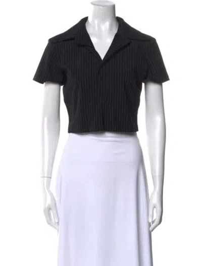 Pre-owned Alexander Wang Short Sleeve Crop Top In Black