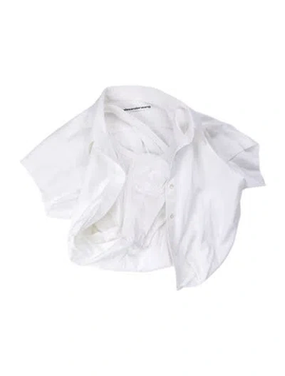 Pre-owned Alexander Wang Short Sleeve Crop Top In White