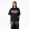 Alexander Wang Short Sleeve Embossed Halo Tee In Jersey Oversized In Black