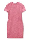 Alexander Wang Short-sleeve Logo-embossed Dress In Pink
