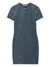 Alexander Wang Short-sleeve Logo-embossed Dress In Blue