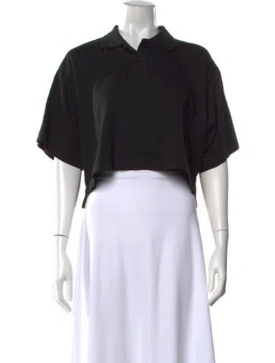 Pre-owned Alexander Wang Short Sleeve Polo In Black