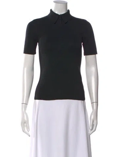Pre-owned Alexander Wang Short Sleeve Polo In Black