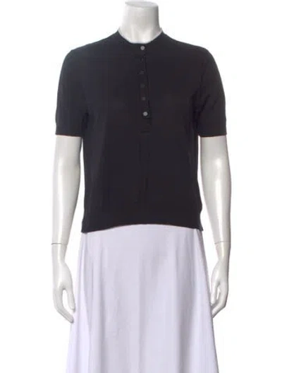 Pre-owned Alexander Wang Short Sleeve Polo In Black