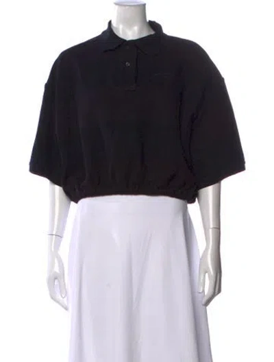 Pre-owned Alexander Wang Short Sleeve Polo In Black