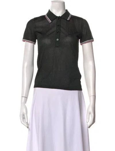 Pre-owned Alexander Wang Short Sleeve Polo In Black/metallic