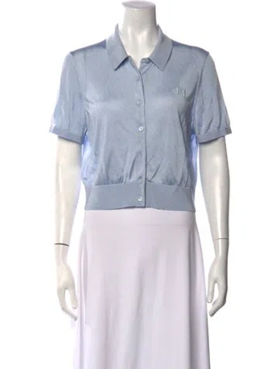 Pre-owned Alexander Wang Short Sleeve Polo In Blue/white