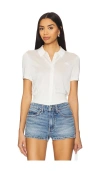 Alexander Wang Button-front Short-sleeve Knit Top In White