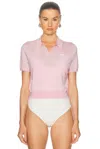 Alexander Wang Omens Short-sleeve Mesh-knit Polo T-shirt Light Pink Xs In Light Pink