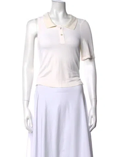 Pre-owned Alexander Wang Short Sleeve Polo In White
