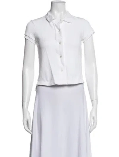Pre-owned Alexander Wang Short Sleeve Polo In White