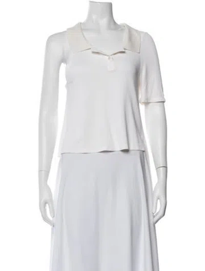 Pre-owned Alexander Wang Short Sleeve Polo In White