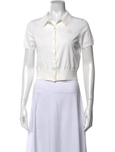 Pre-owned Alexander Wang Short Sleeve Polo In White