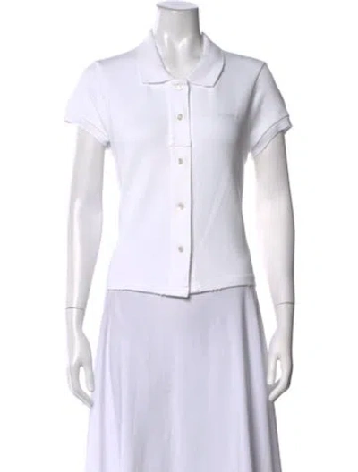 Pre-owned Alexander Wang Short Sleeve Polo In White