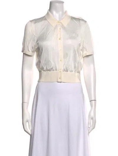 Pre-owned Alexander Wang Short Sleeve Polo In White