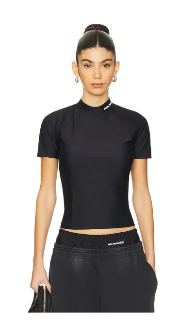 Alexander Wang Short Sleeve Rashguard Top In Black