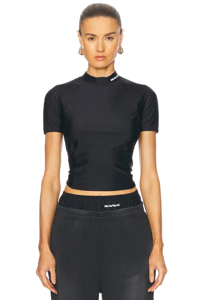 Alexander Wang Short Sleeve Rashguard Top In Black