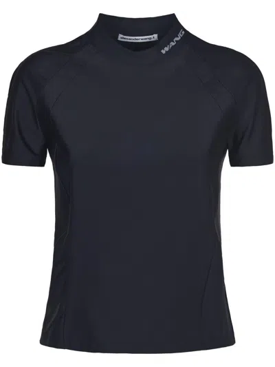 Alexander Wang Short Sleeve Rashguard Top In Black