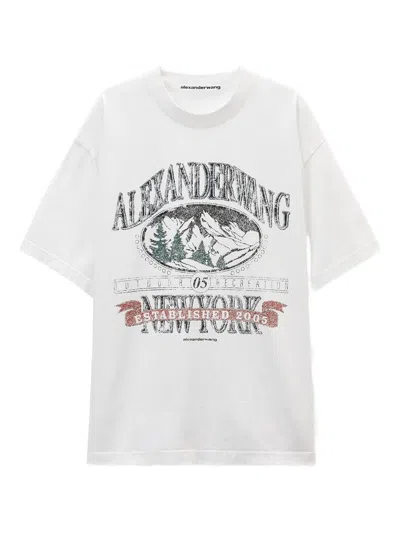 Alexander Wang Short Sleeve T-shirt W/ Graphic Clothing In White
