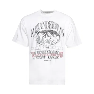 Pre-owned Alexander Wang Short-sleeve T-shirt W/ Graphic 'vintage White' | Men's Size S