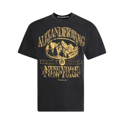 Pre-owned Alexander Wang Short-sleeve T-shirt W/ Graphic 'washed Black' | Men's Size Xxs