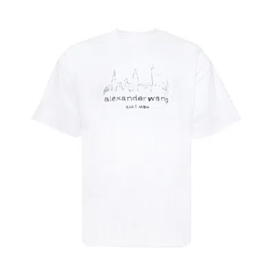 Pre-owned Alexander Wang Short-sleeve T-shirt W/ Graphic 'white' | Men's Size Xs