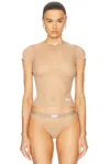 Alexander Wang Short Sleeve Tee In Light Taupe