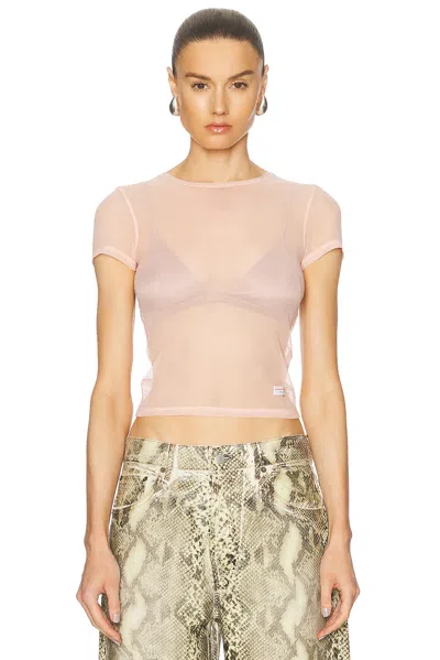 Alexander Wang Short Sleeve Tee In Peach Skin